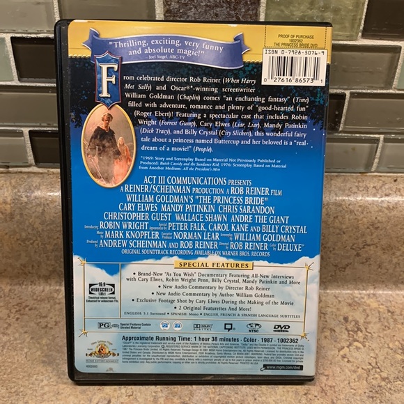 SPECIAL EDITION- THE PRINCESS BRIDE DVD 📀 MOVIE - Picture 2 of 7